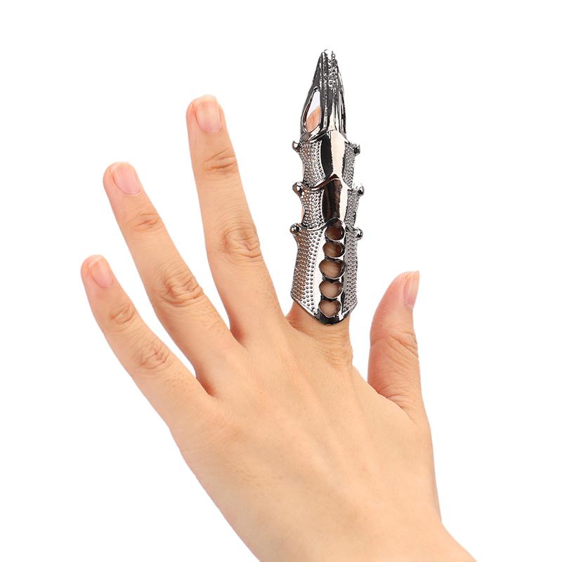 Панк-готический рок, прокрутка, суставная броня, металлическое кольцо на полный палец, золотое