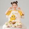 Girls Cotton Pajama Set Short Sleeve Long Pants Cartoon Print Sleepwear Kids Ages 4-12