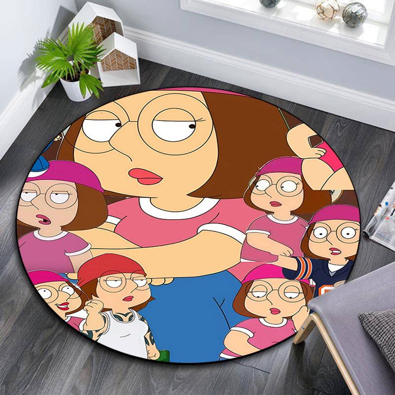 Meg Griffin pattern round rug,Carpet Rug for Living Room Bedroom Playroom ,Non-slip Floor Mat,Holiday Gifts and Birthday Gifts.