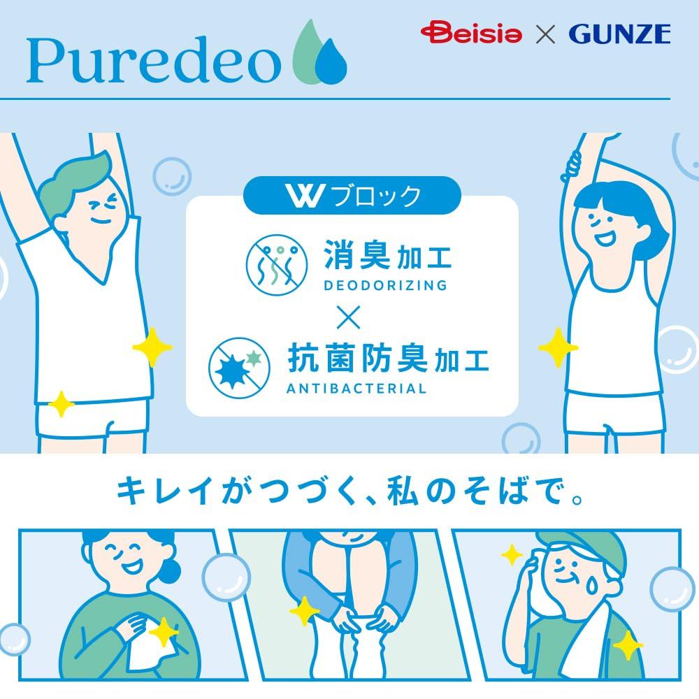 Beisia GUNZE Regular and Size LL Women's Shorts, Deodorizing, Antibacterial, Odor-Resistant, Black,