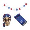 12ft Memorial Day Skeleton Clothing Accessories Patriotic Independence Day Skeleton Costume Set for 4th of July Decoration