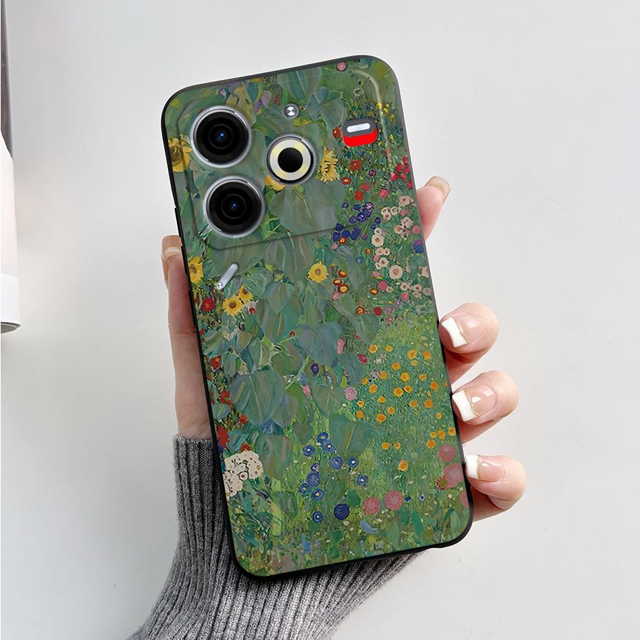6,78" Для Tecno Pova 6 Neo Чехол Pova6 Neo Задняя крышка Стильный узор Черный силикон Мягкие чехлы для телефона Для Tecno Pova 6 Neo Fundas