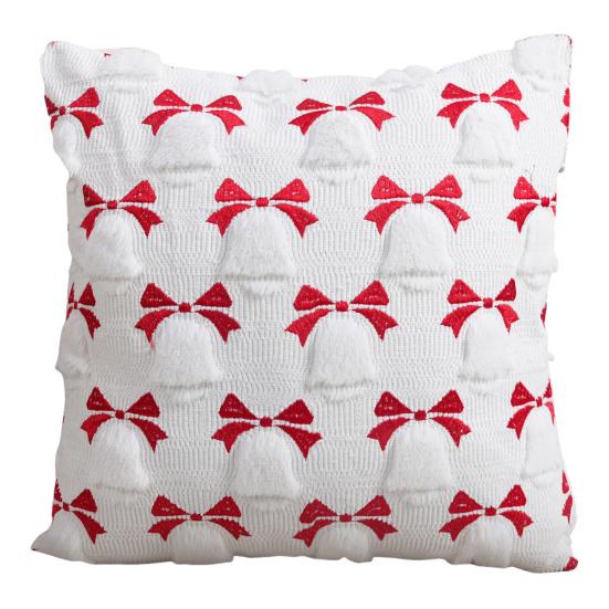 Christmas Pillowcase Festive Decorative Pillow Cover with Christmas Tree Bells Santa Claus Pattern Holiday Home Decor