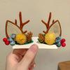 1 Pair Christmas Hairpins Festive Styles Reindeer Christmas Tree Snowman Santa Claus Plush Sequins Decor Hair Clips