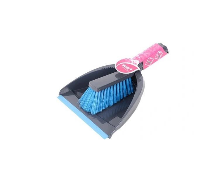 Rubber-Edged Broom and Dustpan Set by York