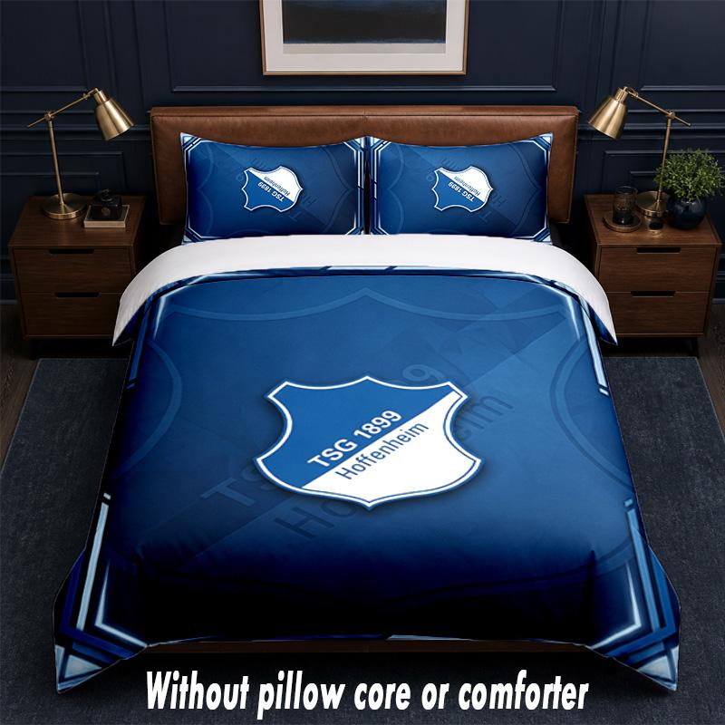 TSG Hoffenheim FC Design Bed Bedding Set 1 Duvet Cover + 2 Pillowcases Soft Breathable Household Bed Linens