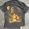 Horse Howling Moon T Shirt, Western Cowboy Tee, Moonlight Horse Graphic Top, Rustic Country Vintage Wild Horses Tee, 90s Animal Shirt