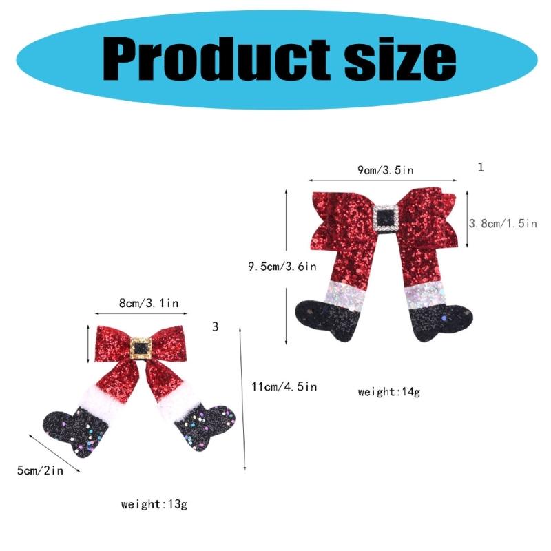 Pack of 2 Multifuntional Boot Bowknot Hair Accessory Hair Clip Christmas Bowknot Hairpiece Suitable for All Hairstyles