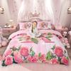 Homewish Милый Розовый Комплект Пододеяльника для Девочек с Буквами от A до T, Стильный Цветочный Комплект Покрывала
