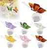 Faux Crystal Butterfly Ornament Desktop Sparkling Butterfly On Ball Collectible Prismatic Butterfly Figurine for Desk Bookcase Shelf