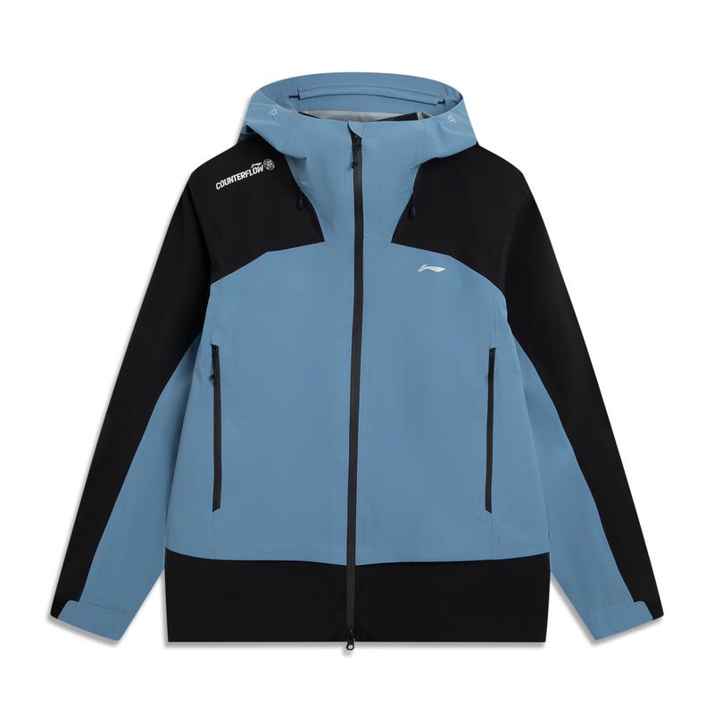 Мужская ветровка Li Ning Outdoor CF Tracing с капюшоном, синяя, средняя, AEMV023-2