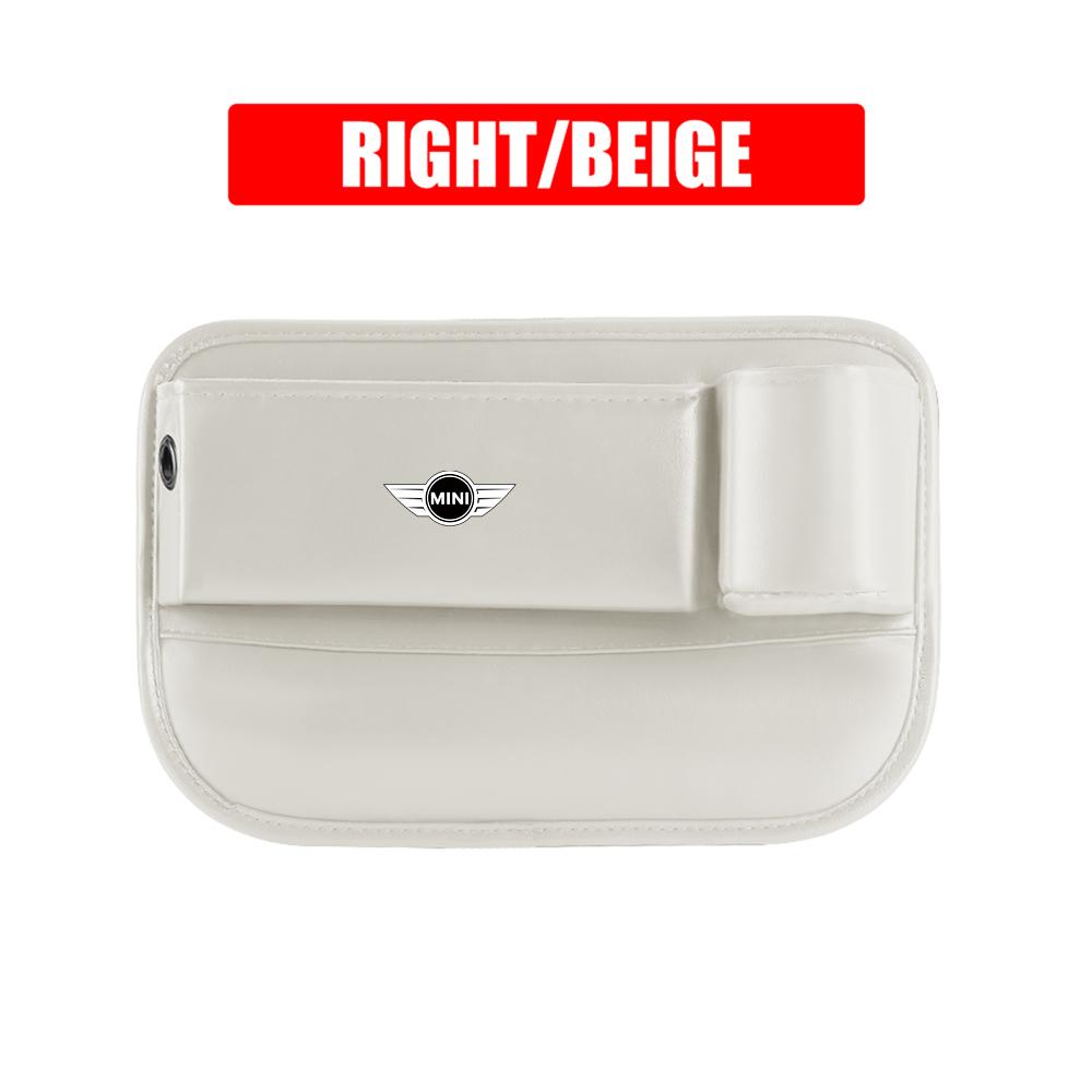 CBEJ7 Leather Car Seat Gap Crevice Storage Box Organizer Cup Holder For MINI Cooper S JCW WORKS R55 R56 F55 F56 R57 R58 R59 CLUB MAN
