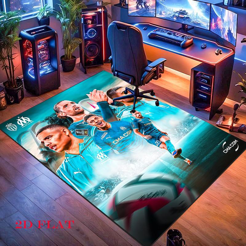 Olympique de Marseille Carpet Rug for Living Room Bedroom Home Sofa Decoration,Kids play Nonslip Floor Mat