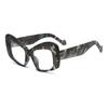 525 New Fashion Oversized Cat Eye Optical Prescription Glasses Frame Clear Computer Glasses Leopard Print for Women TR90