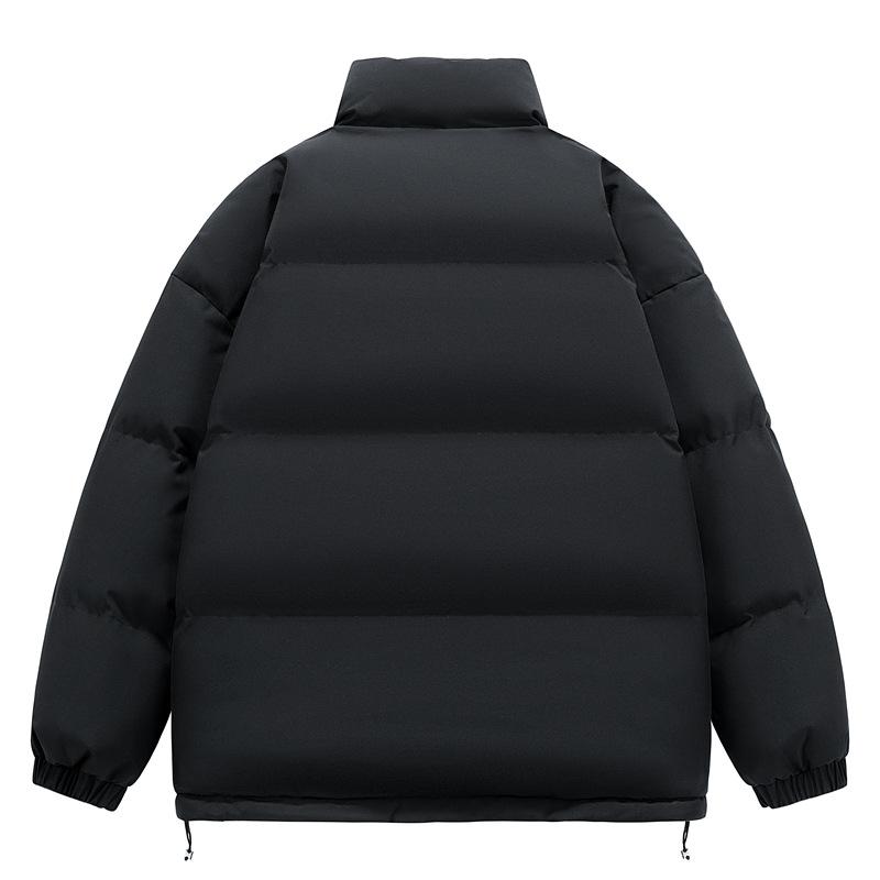 Хлопковое пальто однотонного цвета со стойкой для мужчин и женщин, одинаковый стиль, зимний костюм-пуховик, куртка большого размера