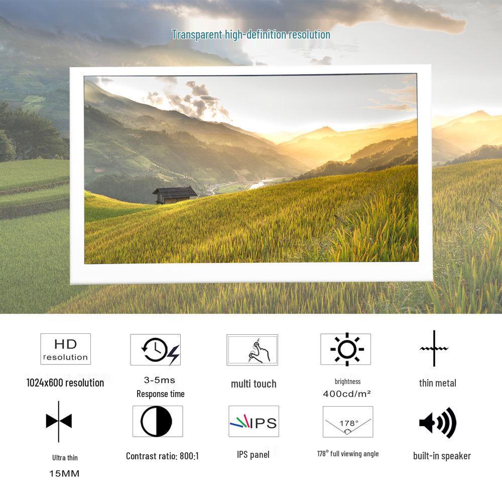 Портативный монитор HDNI: Черно-белый металлический корпус, емкостный сенсорный ЖК-дисплей высокой четкости