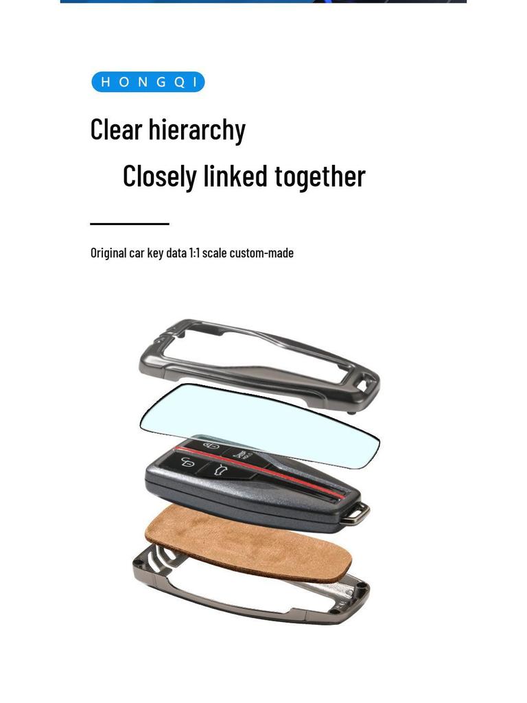 Premium Hongqi Key Case: Elegant Metal Shell for HS5, HS7, H9 Models