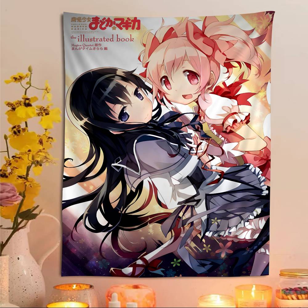 Puella Magi Madoka Magica Печатный Большой Настенный Гобелен Искусство Научная Фантастика Комната Домашний Декор Декор Покрывало