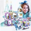 Ледяные замки, игровая площадка, дом, фильмы, зима, снег, лошади, фигурки, строительные блоки, набор игрушек для девочек, подарок своими руками
