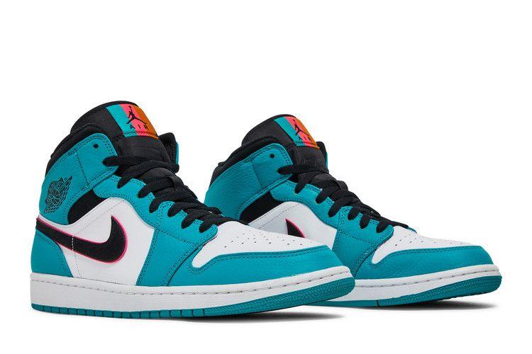 Men's Sneakers Jordan 1 Mid South Beach Turbo Green/Black-Hyper Pink-Orange Peel