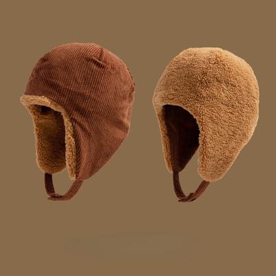 Мужские и женские толстые шерстяные шапки для осенне-зимнего уличного тепла, ветрозащитные и теплые шапки, двусторонние, можно носить