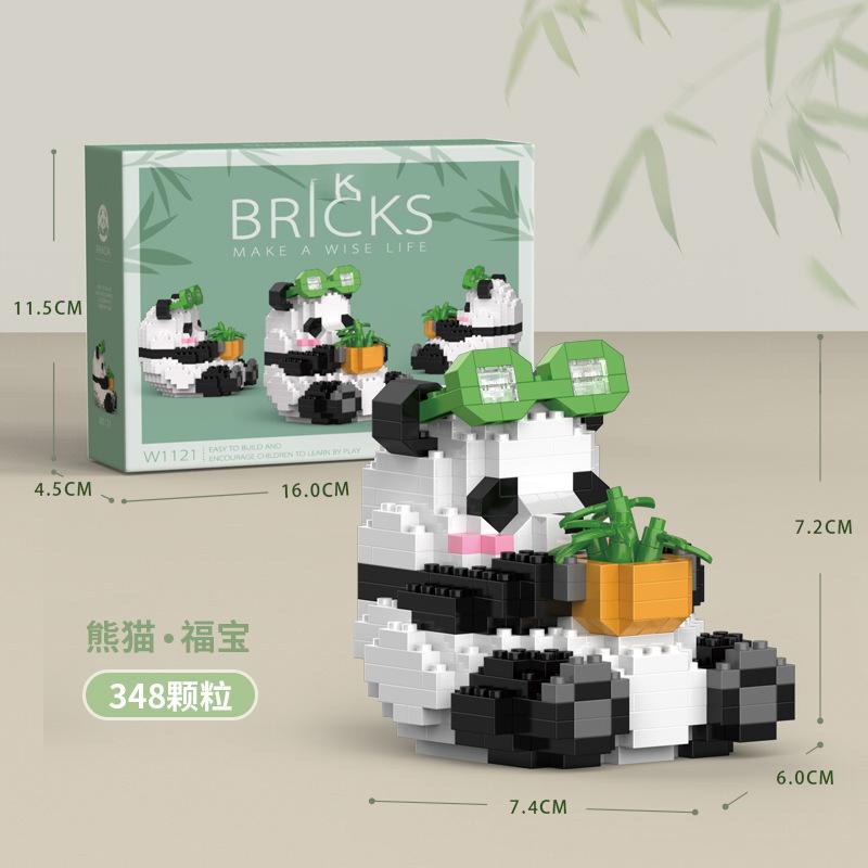 Panda 3D Конструктор Микро Кирпич Мелкие Частицы Собранный Алмазный Строительный Блок для Детей Мальчиков 6-10 Лет Игры Детский Подарок