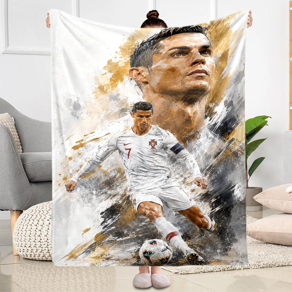 Cristiano Ronaldo Blanket Warmthful Decor Suitable For Bedding Office Seaside Allseason Use Modern Style Best Holiday Gift For Friends Family