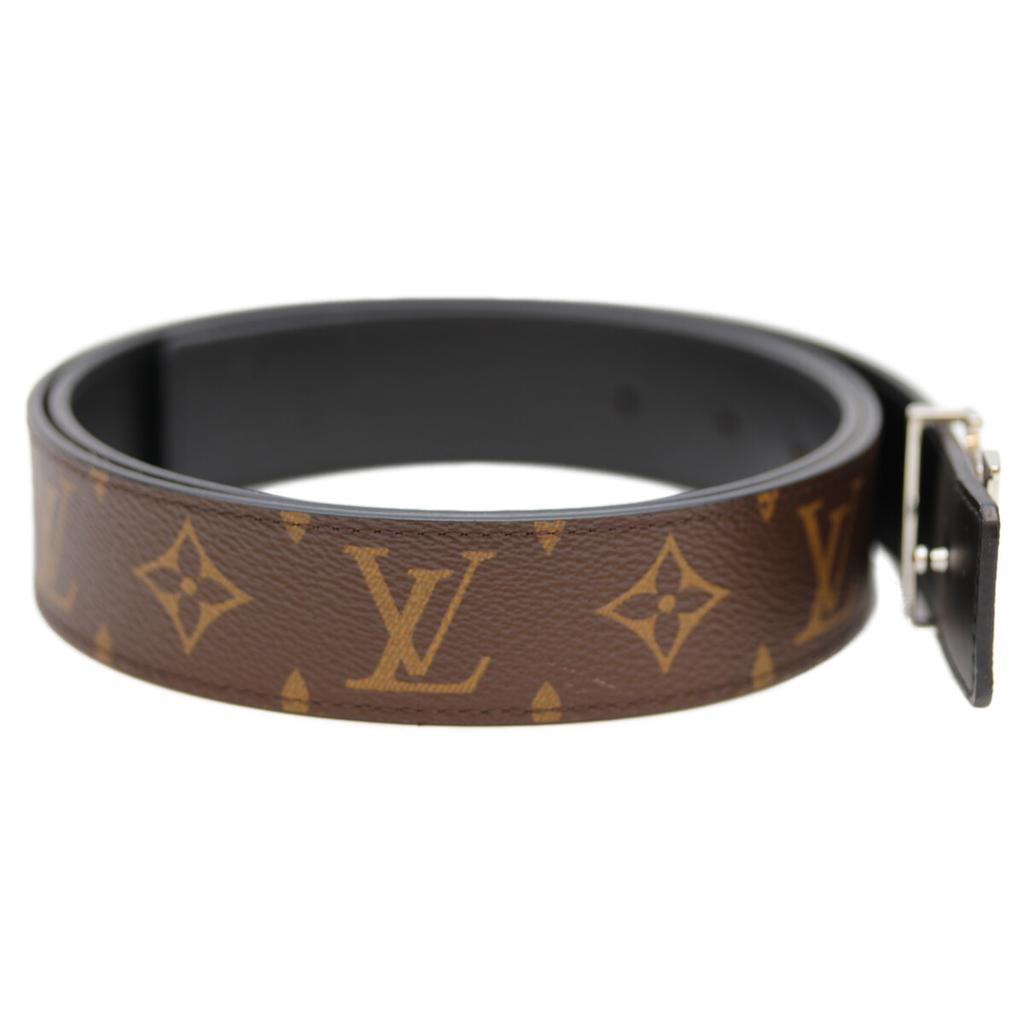 Louis Vuitton 24 года M8362 SVHardware LV Initial 35MM Реверсивный ремень ремень КоричневыйПодержанный