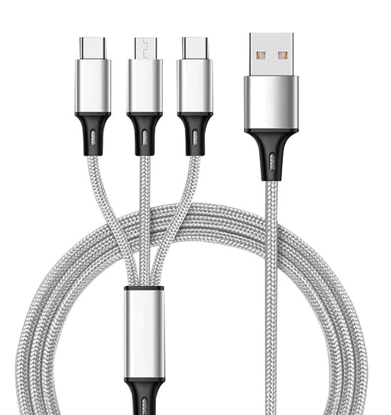 USB-кабель DUODUO 3 в 1 для iPhone 13 12 XS Max XR X 8 7, зарядное устройство, кабель Micro USB для Android, USB TypeC, кабели для мобильных телефонов