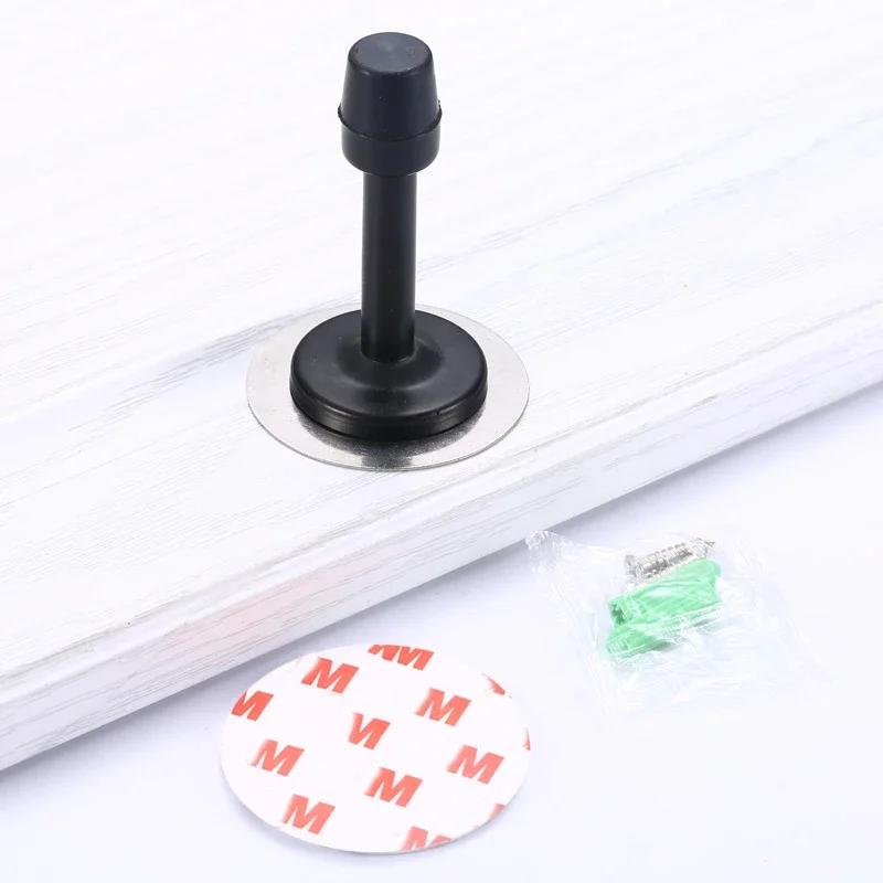 Дверные упоры из нержавеющей стали ZEXEF, настенный дверной упор, резиновый держатель, напольный крепеж с винтами, фурнитура для дома и спальни