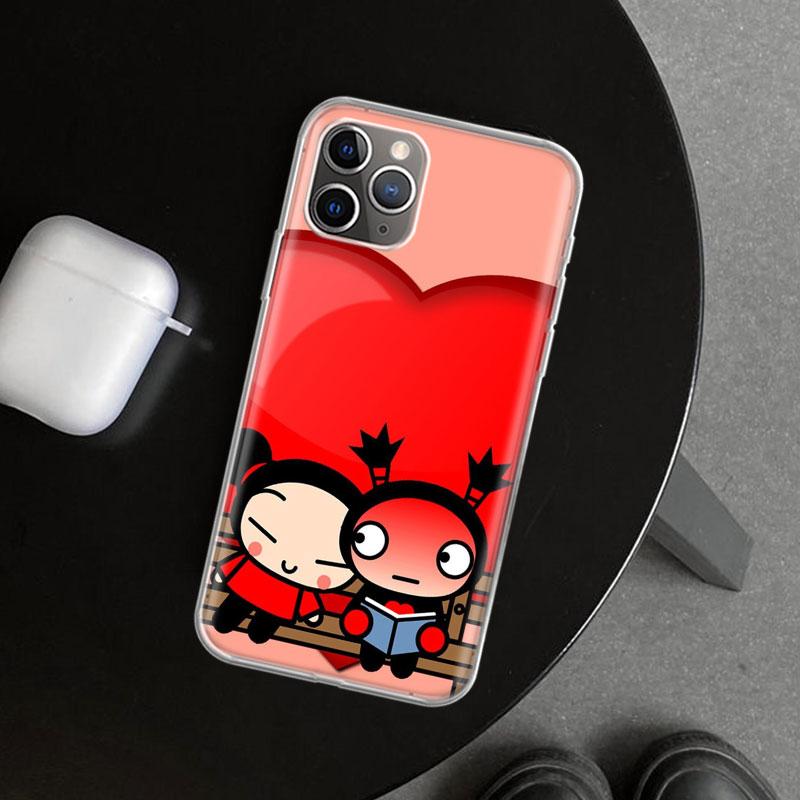 Милый Мультяшный Чехол-Крышка Pucca Garu для iPhone 11 12 13 Mini 14 15 Plus 16 Pro Max 17 Air 7 8 + SE Художественный Индивидуальный Fundas 11
