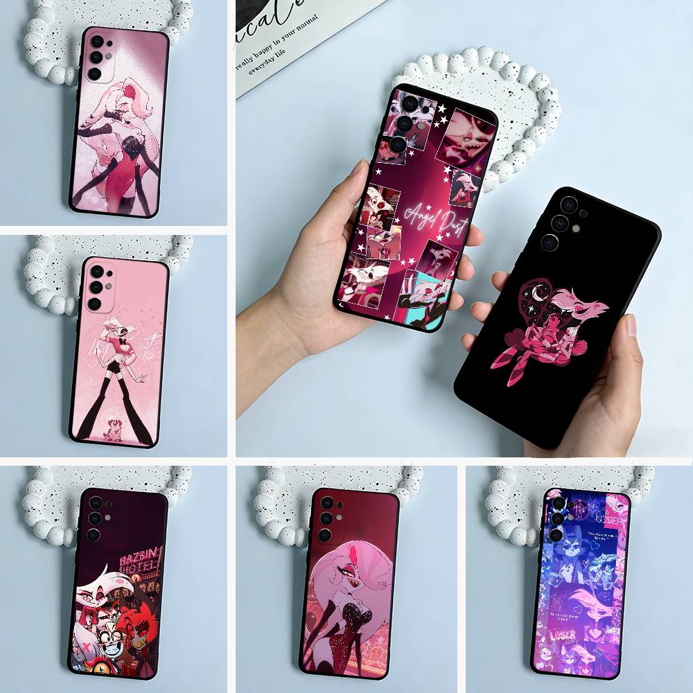 Чехол для телефона A-Angel Dust H-Hazbin H-Hotel для Samsung S25, S24, S21, S22, S23, S30, Ultra, S20, Plus, Fe, Lite, Черный Мягкий Силикон