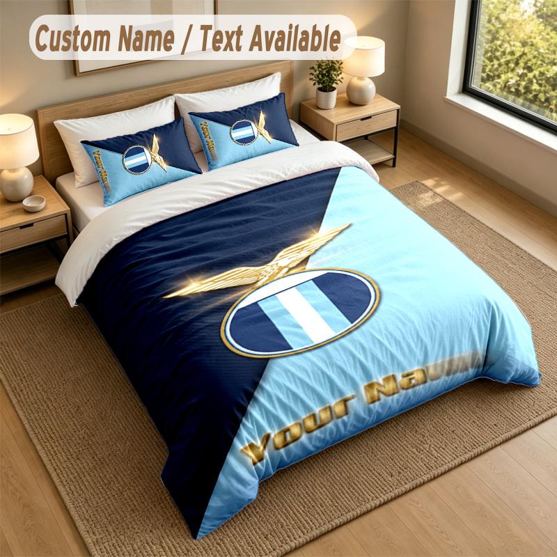 3Pcs Bedding Set Custom Name Text, 1 Sheet 2 Pillowcases Home Bed DecorLazio FC
