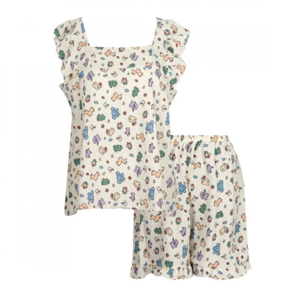 Shop   Women Homewear Chest Pad Sleeveless Shorts Pajama Set Cha wSet 21365 Zoo