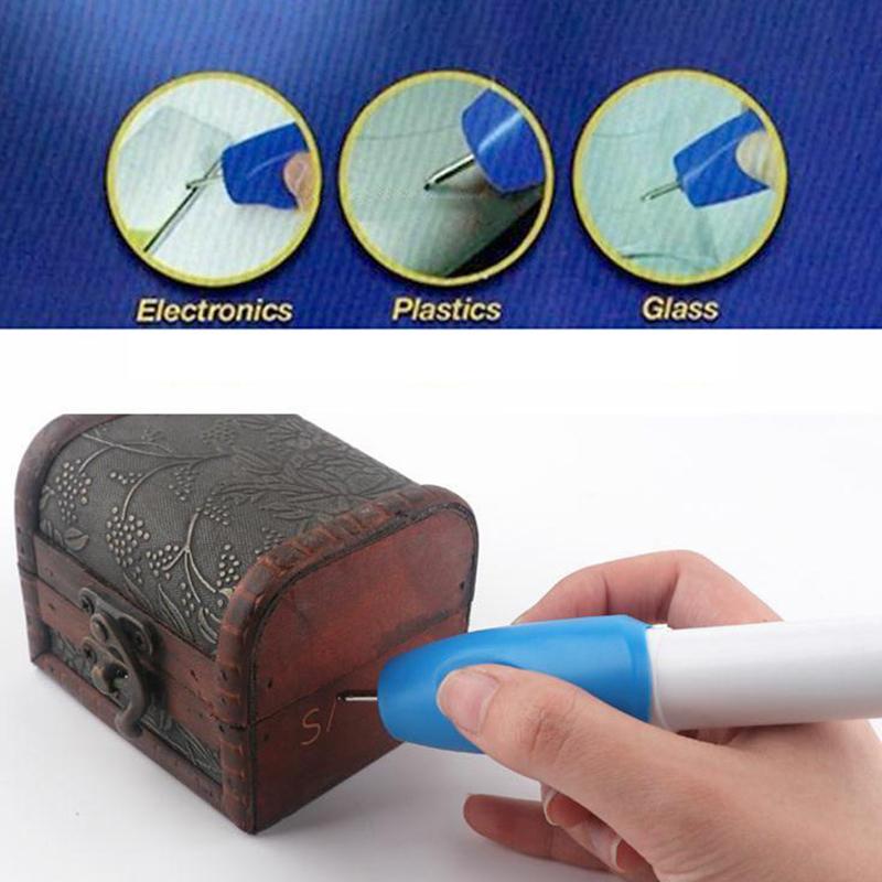Mini Electric Engraving Pen Blue DIY Miniature Carving Machines for Plastic Wood Metal Glass Stone Engraving Tool