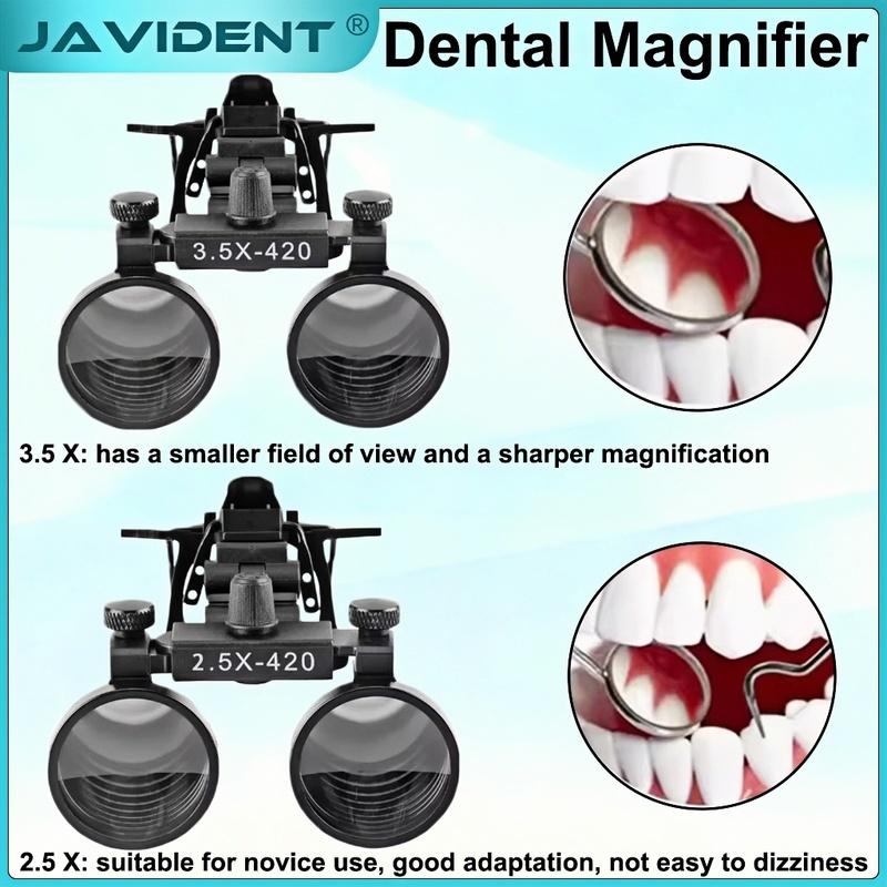 1Set Dental Metal Clip-On Binocular Magnifier Glass High-Definition Oral Head-Mounted Surgical Magnifier 2.5x/3.5x Magnification
