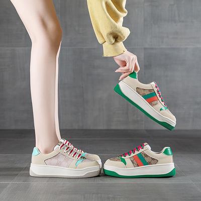 Четыре сезона цвет трендовая обувь повседневная на шнуровке круглый носок удобная мягкая плоская подошва универсальная обувь для академии и ветра женская обувь