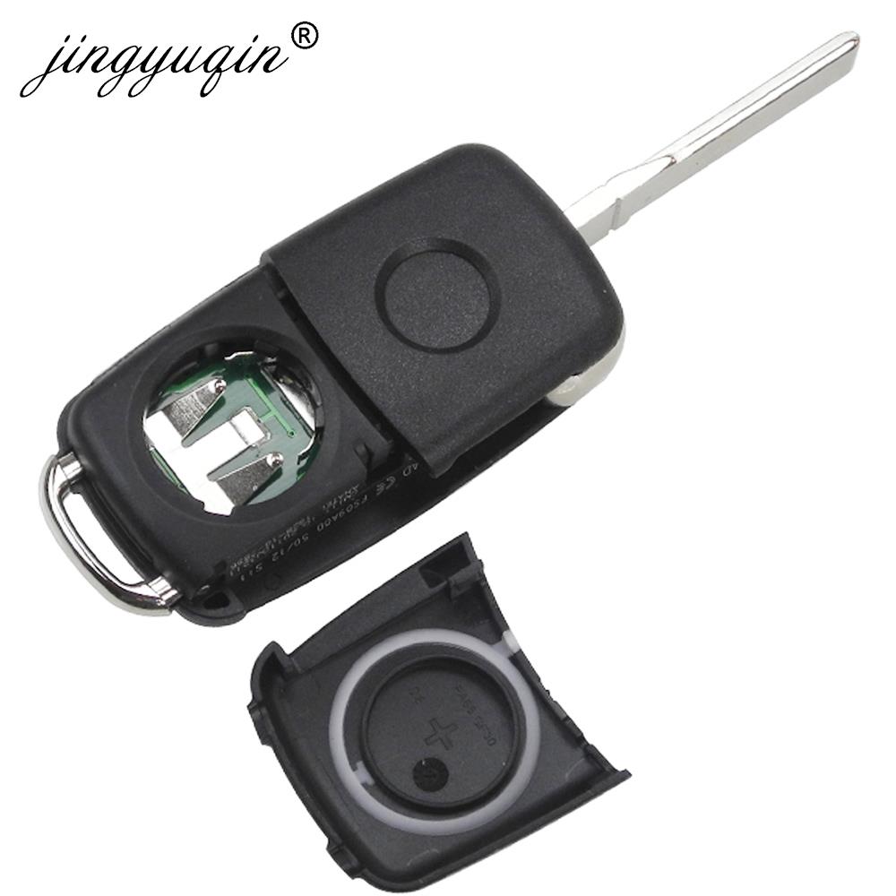 Jingyuqin 3Button Remote Flip Car Key 434MHz ID48 Chip for VW Volkswagen Golf Passat Tiguan Polo Jetta Beetle Skoda Fabia Seat LEON 5K0837202AD 433Mhz