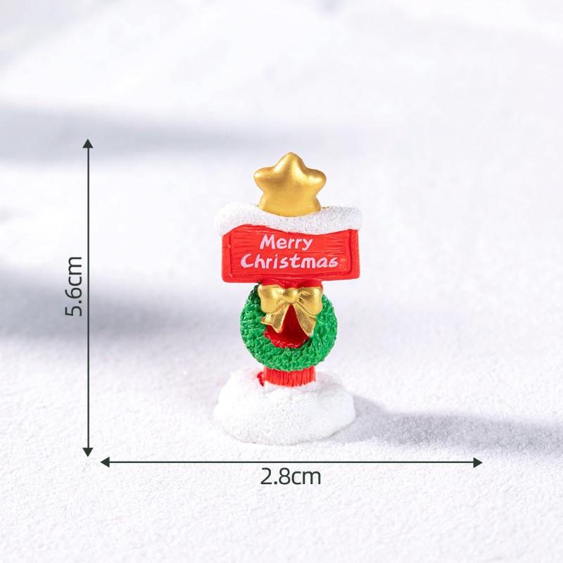 Simulation Micro Landscape Christmas Decorations Resin Road Sign Diy Fairy Garden Ornament Dollhouse Crafts Miniature Decoration