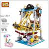 LOZ 1717 Dream Amusement Park Pirate Ship Boat Architecture Model DIY Mini Blocks Bricks Building Toy for Children Gift No Box