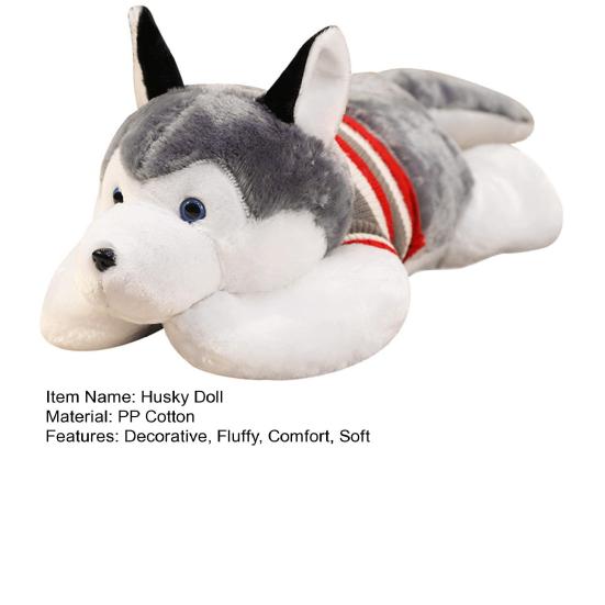 Плюшевая подушка-кукла Хаски со съемным свитером, мягкая набивная игрушка для кровати, дивана, офиса, путешествий, для снятия стресса, компаньон, милая игрушка-собака, подарок