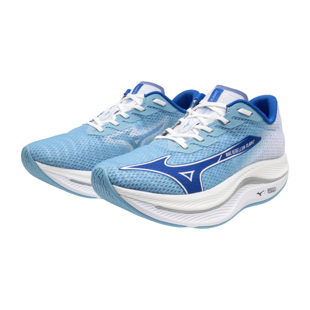 Mizuno Wave Rebellion Flash 2 Running Shoes for Thick Blue X Blue X 2E Jogging, Marathon, Training, Sports, Lightweight, Resilient, Sole, Men's,