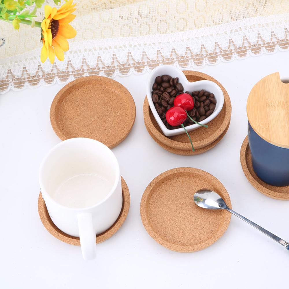Non-slip Mug Holder Tea Coasters Anti-hot Heat Pad Heat Resistant Cork Coasters Wooden Cup Mat