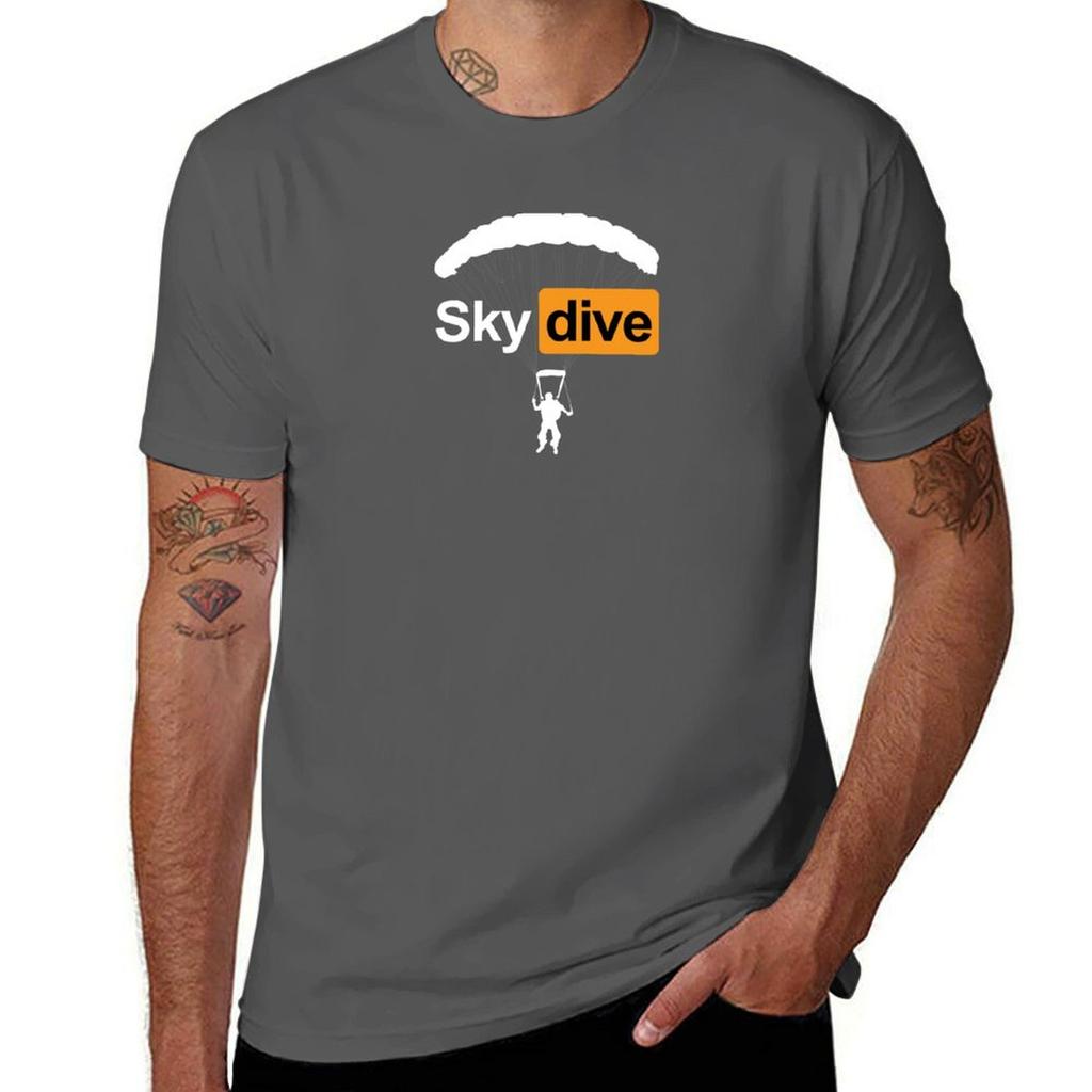 Skydive Design - Прыжки с парашютом - Футболка с большим парашютом быстросохнущая одежда в стиле аниме тренировочные футболки в стиле аниме для мужчин