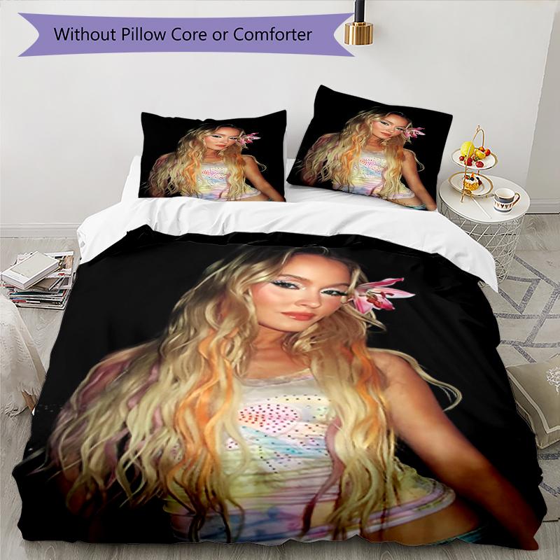 3pcs Zara Larsson Bedding Set Duvet Cover Closure Includes 1 Duvet Cover & 2 Pillowcases, Soft and Comfortable for All Seasons.