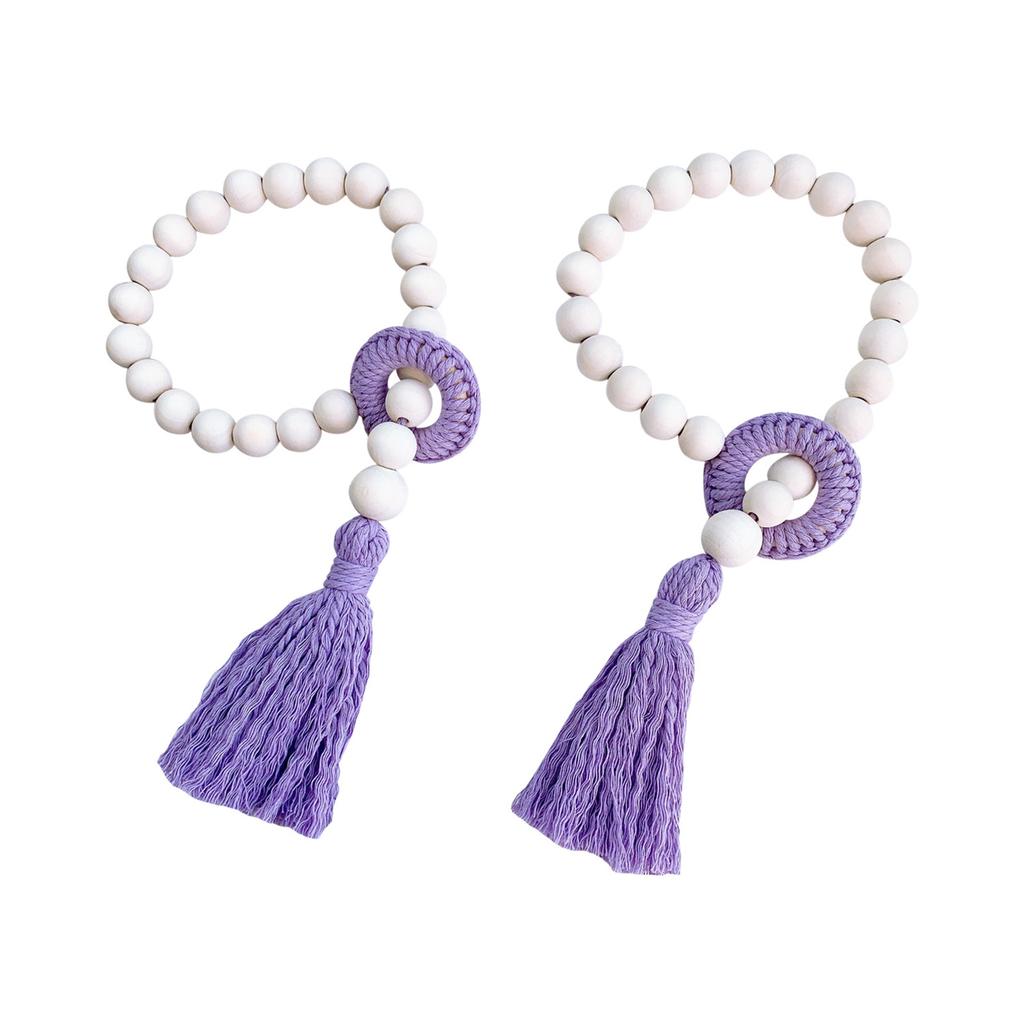 2 шт. Деревянные бусины Подхваты для штор с кисточками для домашнего и офисного декора Хлопковая веревка Подхваты для штор Подвязки