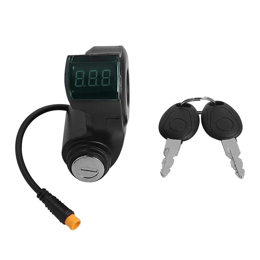 3Pin Lgnition Lock Key Thumb Throttle for KUGOO M4 For XiaoMi M365 Electric Scooter Voltmeter Digital Voltage Display Switch