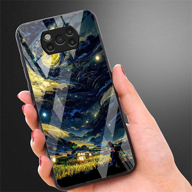 Чехол из стекла с изображением деревенского пейзажа для Xiaomi Poco X3 NFC 11 Lite 11T F3 M3 для Redmi Note 11 10 9 8 Pro 10S 9S 9A 9C Чехол для телефона