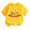 Мультяшные футболки Kid-E-Cats 100% Хлопок Забавная футболка с семьей кошек Русские Три Кота Топы Детские с коротким рукавом Дышащие футболки летние Топы