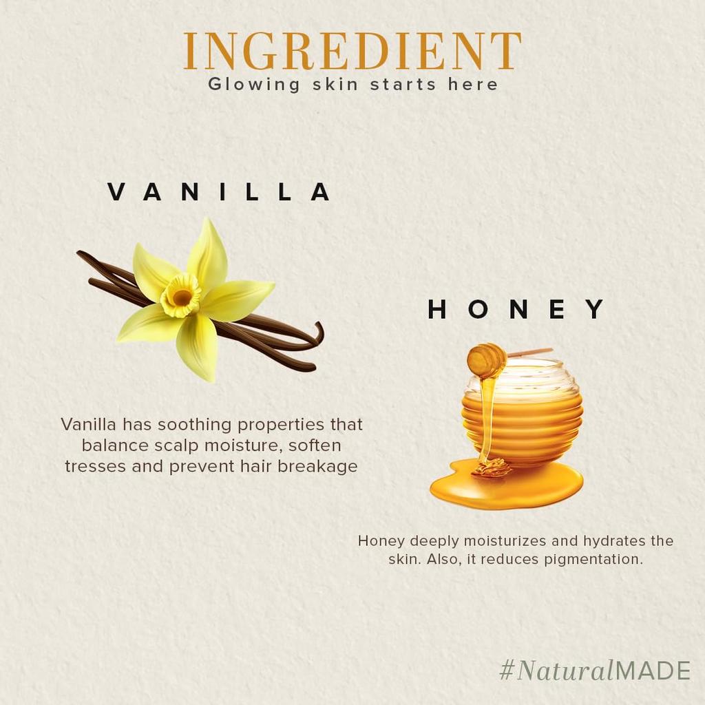 KHADI NATURAL Шампунь для волос с медом и ванилью для мягких, гладких волос. Мягкое ежедневное очищение. Подходит для всех типов волос. Упаковка из 2 шт. х 210 мл